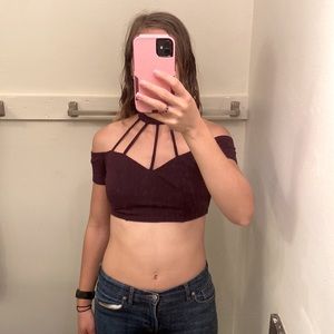 UEC Charlotte Russe  cold shoulder crop top small